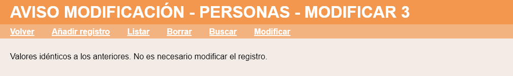 Aviso de modificación