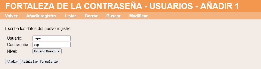 Fortaleza de la contraseña