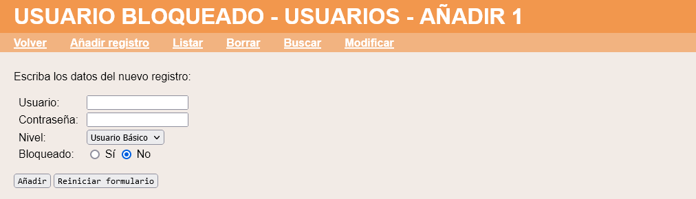 Usuario bloqueado