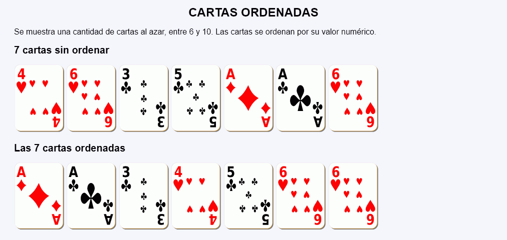 Cartas ordenadas