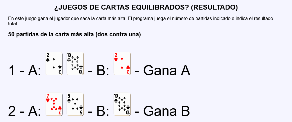 ¿Juegos de cartas equilibrados?