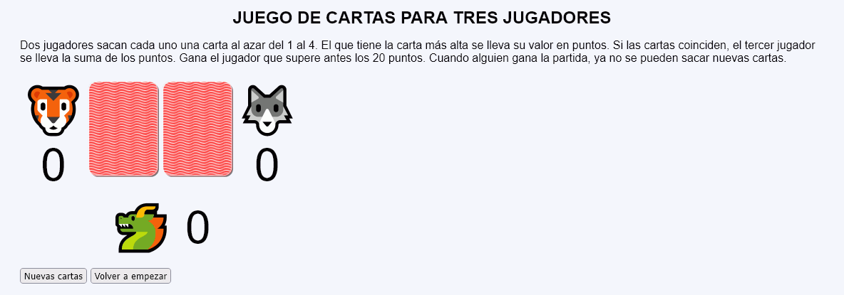 Juego de cartas para 3 jugadores