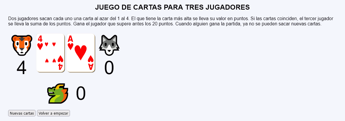 Juego de cartas para 3 jugadores