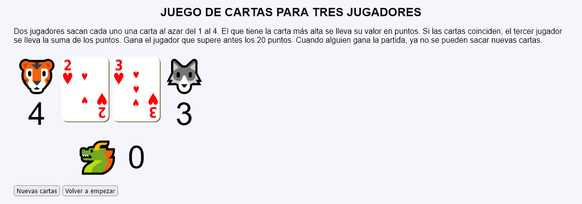 Juego de cartas para 3 jugadores