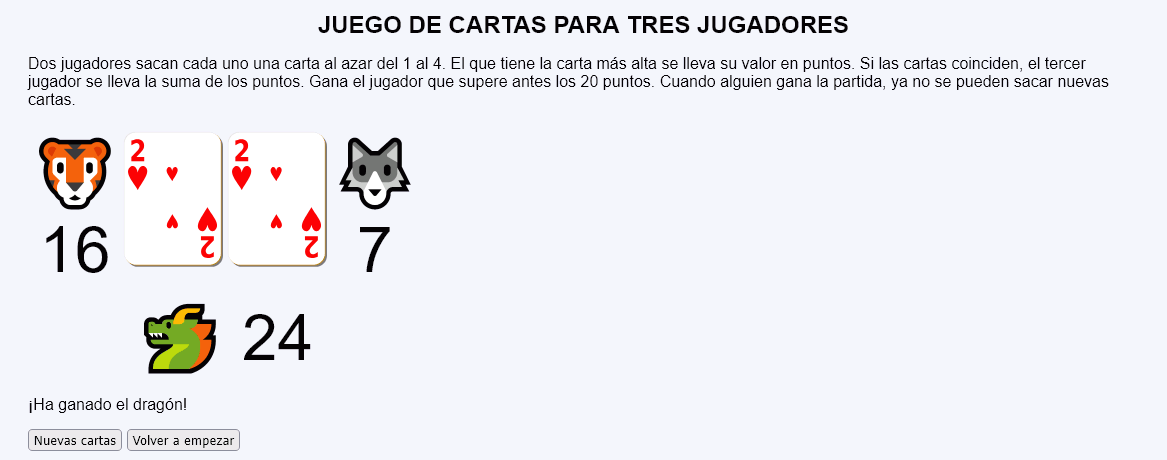 Juego de cartas para 3 jugadores