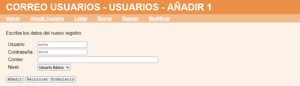 Correo de usuarios