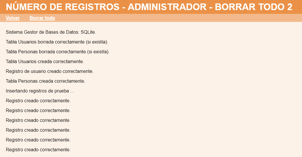 Número de registros de usuarios