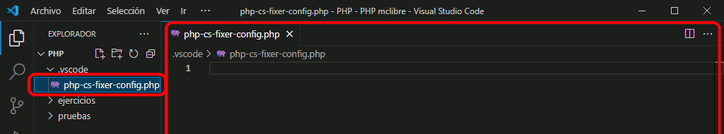 VSC. Archivo de configuración de PHP CS Fixer