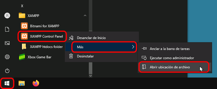 Error de XAMPP - Ejecutar siempre como administrador