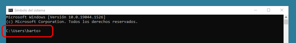 Abrir una ventana de terminal CMD en Windows 10