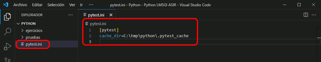 Ubicación directorio .pytest_cache