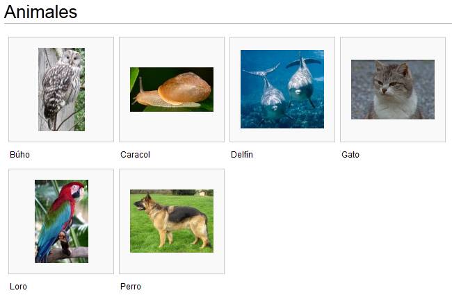 MediaWiki. Ejemplo de Galería