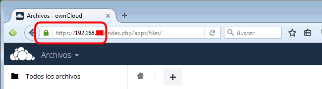 ownCloud. Conexión no segura