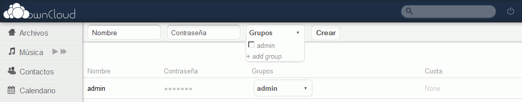 ownCloud. Usuarios