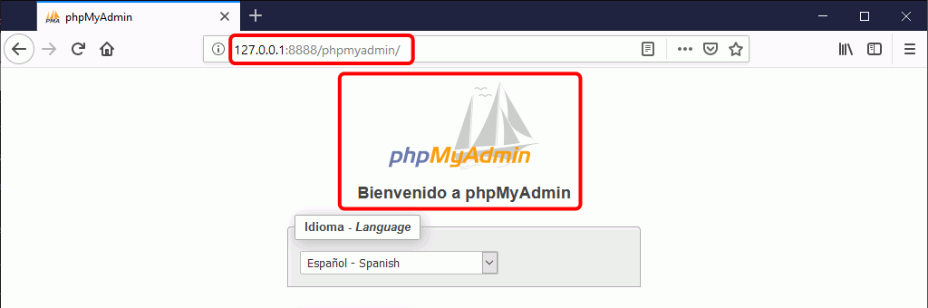 login de phpMyAdmin