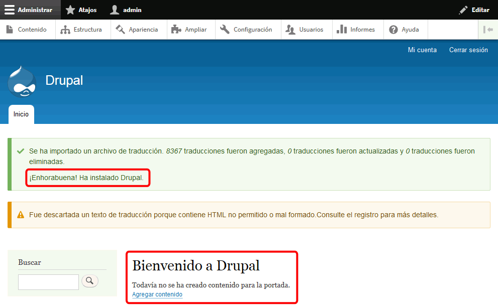 Drupal. Instalación