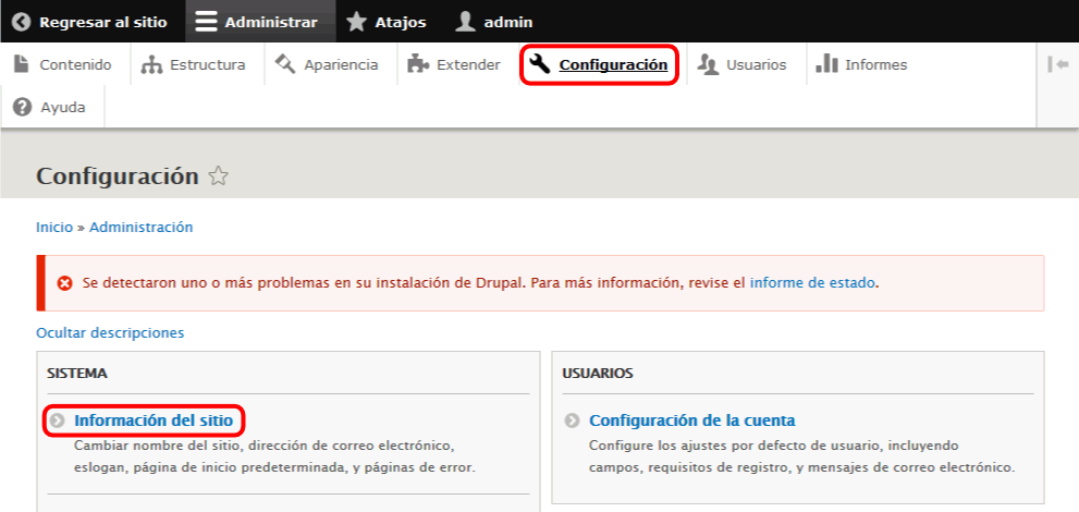 Drupal. Instalación