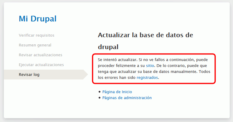 Drupal. Actualizar