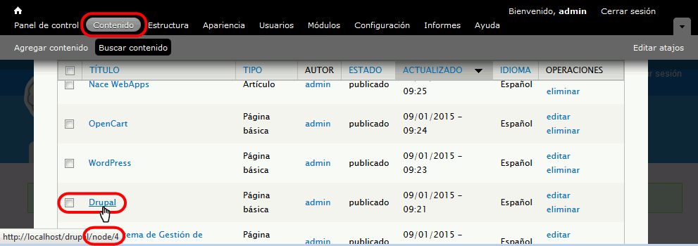 Drupal. Crear enlaces a otros nodos