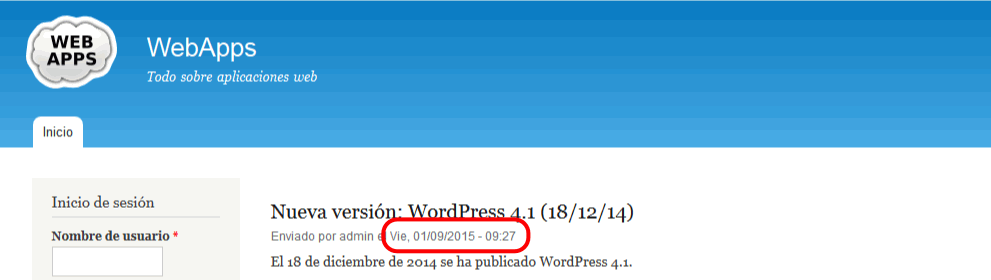 Drupal. Formato de fecha y hora