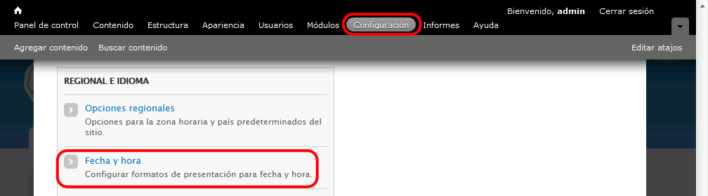 Drupal. Formato de fecha y hora