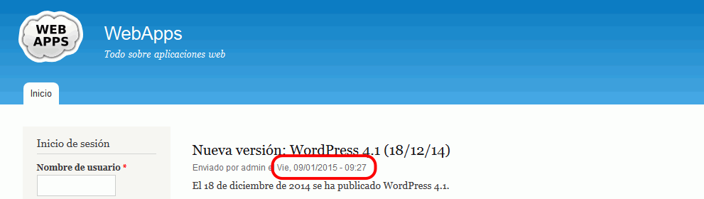 Drupal. Formato de fecha y hora