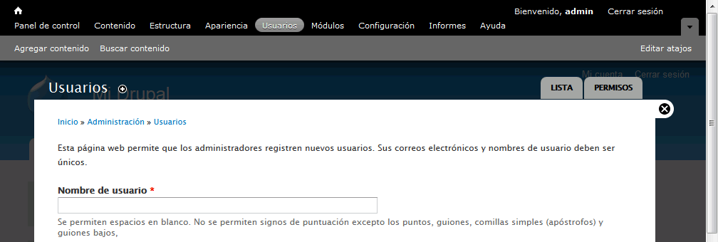 Drupal. Usuarios