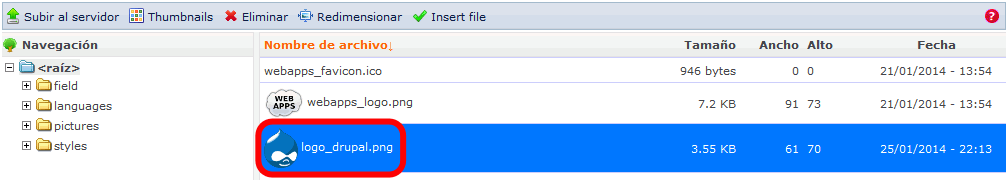 Drupal. Insertar imagen