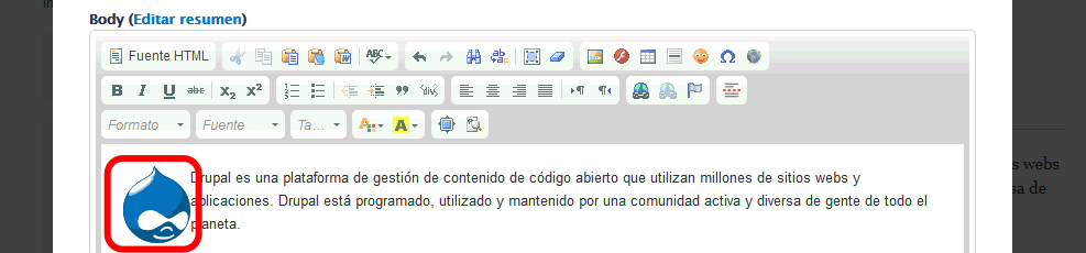 Drupal. Insertar imagen