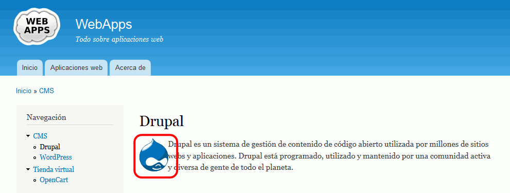 Drupal. Insertar imagen