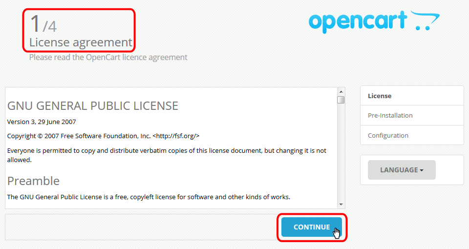 OpenCart. Instalación