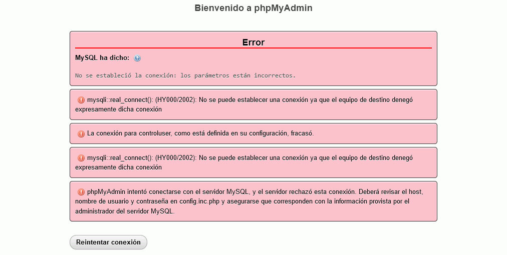 phpMyAdmin. XAMPP