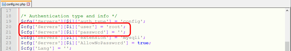 phpMyAdmin. XAMPP