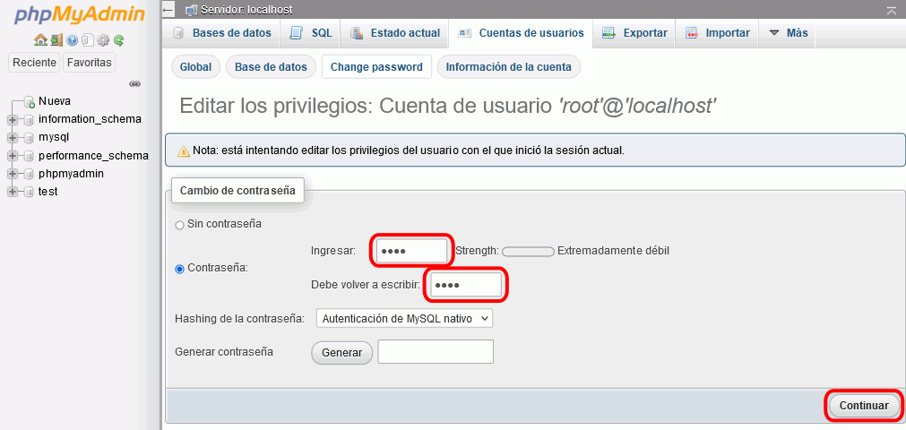 Guía del usuario de MyAdmin