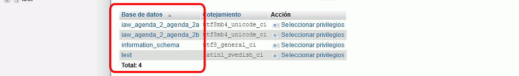 XAMPP. Borrar bases de datos