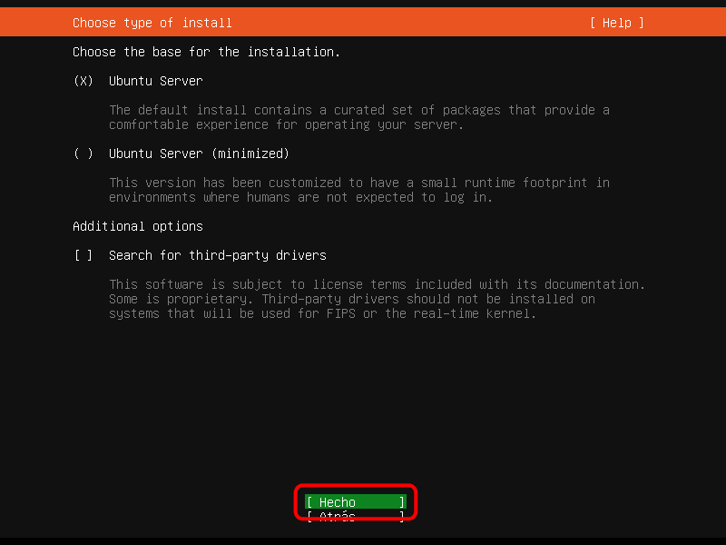 Ubuntu Server. Instalación