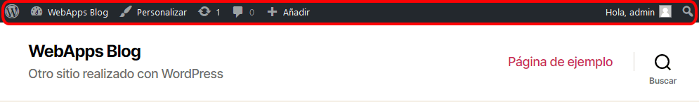 WordPress. Menú de administración