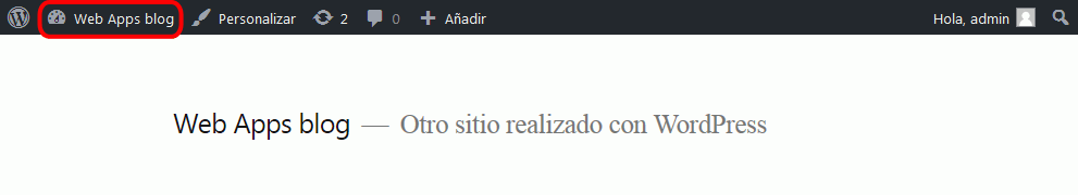 WordPress. Menú de administración