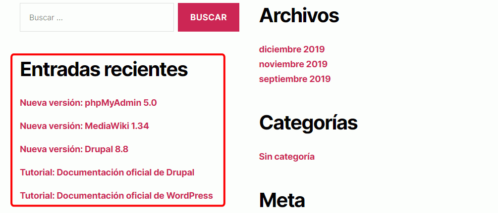 WordPress. Entradas