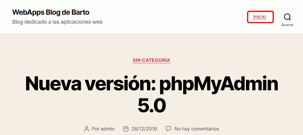 WordPress. Menú