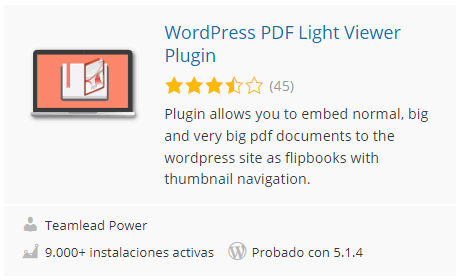 WordPress. Plugin PDF Light Viewer