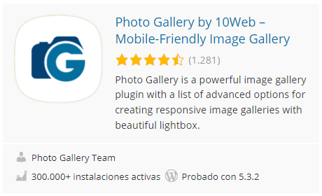 WordPress. Plugin Photo Gallery