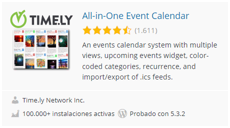 WordPress. Plugin All-in-One Event Calendar