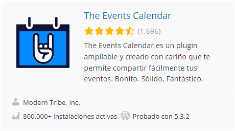 WordPress. Plugin The Events Calendar