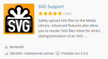 WordPress. Plugin SVG Support