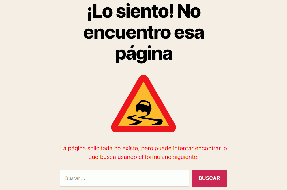 WordPress. Página 404 modificada