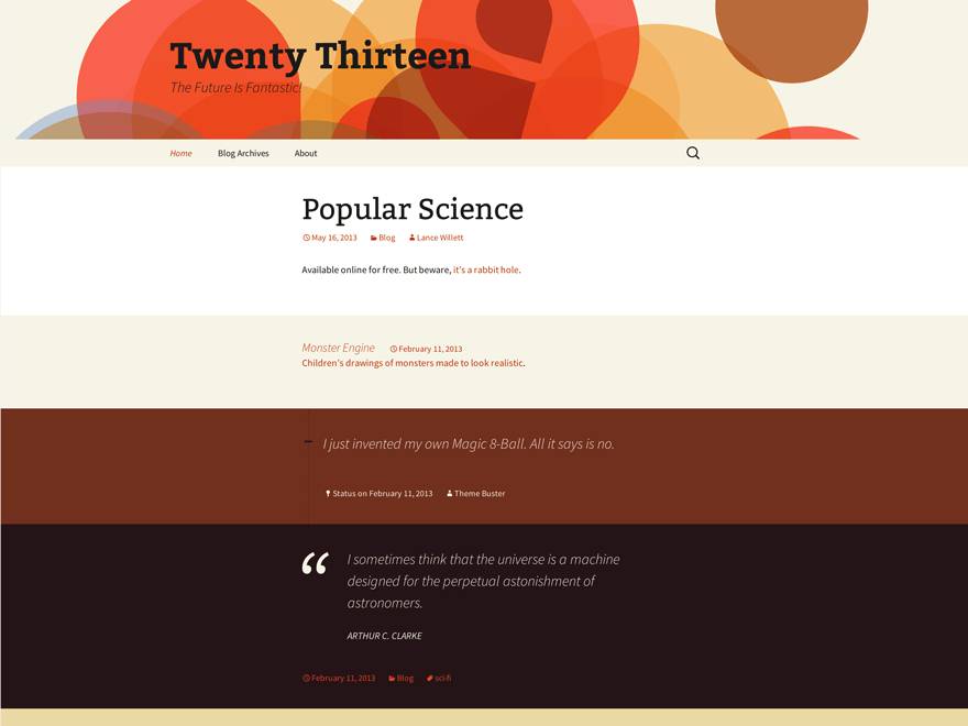 WordPress. Tema Twenty Thirteen