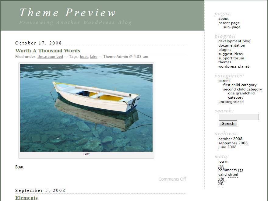 WordPress. Tema Classic