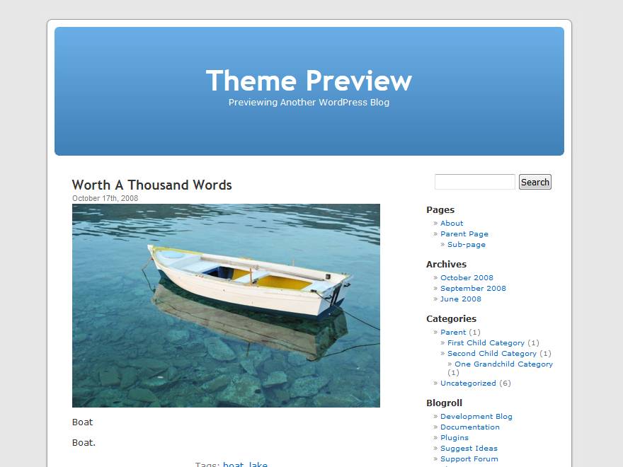 WordPress. Tema Default