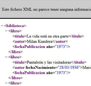 Ejemplo Documento xml en Firefox